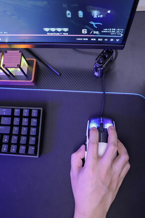 Myš drátová USB, Marvo M727, bílá, optika, 12000DPI