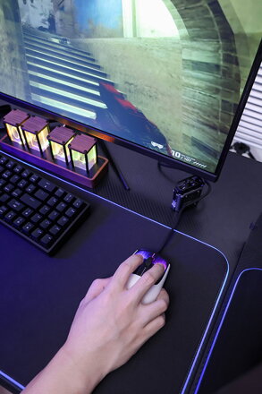 Myš drátová USB, Marvo M727, bílá, optika, 12000DPI