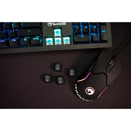 Marvo Myš M359, 3200DPI, optika, 7tl., 1 kolečko, drátová USB, černá, herní