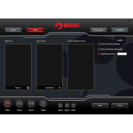 Marvo Myš M358, 7200DPI, optika, 7tl., drátová USB, černá, herní, podsvícená