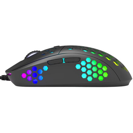 Marvo Myš M399, 6400DPI, optická, 6tl., 1 kolečko, drátová USB, černá, herní, podsvícená