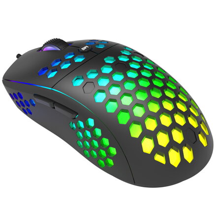 Marvo Myš M399, 6400DPI, optická, 6tl., 1 kolečko, drátová USB, černá, herní, podsvícená