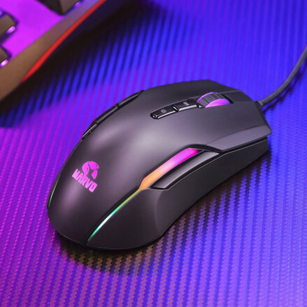 Marvo Myš G945, 10000DPI, optika, 9tl., 1 kolečko, drátová USB, černá, herní, RGB podsvícení