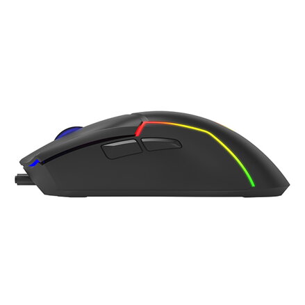 Marvo Myš M655, 12000DPI, optika, 7tl., drátová USB, černá, herní, podsvícená