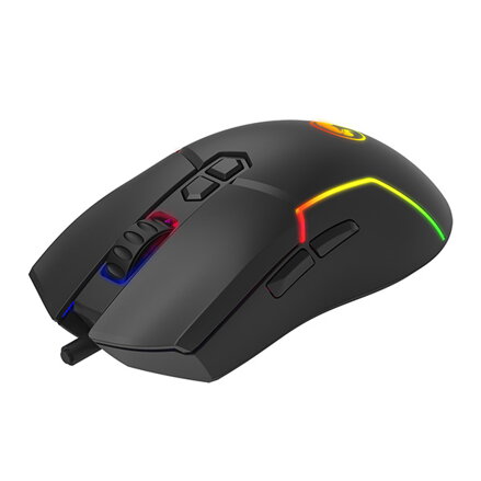 Marvo Myš M655, 12000DPI, optika, 7tl., drátová USB, černá, herní, podsvícená