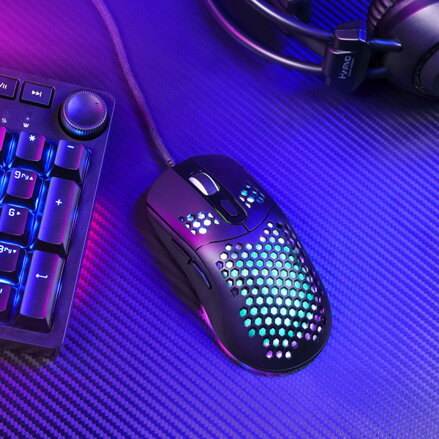 Marvo Myš G925, 12000DPI, optika, 7tl., drátová USB, černá, herní, podsvícená