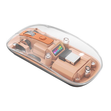 Myš bezdrátová, Marvo PRISM B10 Orange, oranžová, optická, 1600DPI