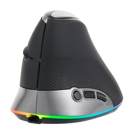 Marvo Myš M708W, 2400DPI, 2.4 [GHz], optická, 7tl., bezdrátová, černá, vestavěná baterie, podsvícená, ergonomická, vertikální
