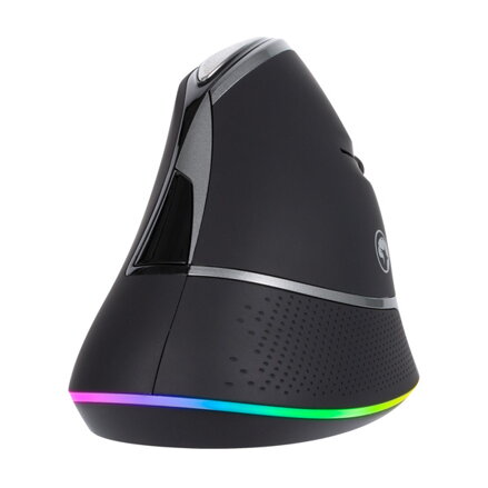 Marvo Myš M708W, 2400DPI, 2.4 [GHz], optická, 7tl., bezdrátová, černá, vestavěná baterie, podsvícená, ergonomická, vertikální