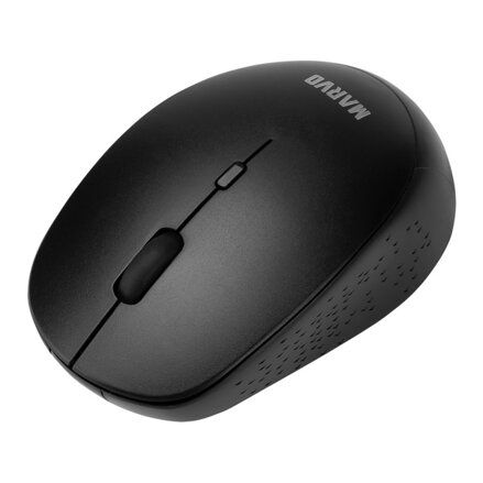 Marvo Myš WM103BK, 1600DPI, 2.4 [GHz], optika, 4tl., bezdrátová, černá, 1 ks AA, kancelářská, tichá