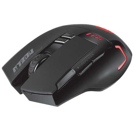 Marvo Myš M720W, 4800DPI, 2.4 [GHz], optika, 8tl., 1 kolečko, bezdrátová, černá, 1 ks AA, Nano přijímač, podsvícená