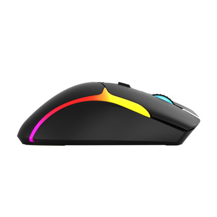 Marvo Myš M729W, 4800DPI, 2.4 [GHz], optika, 7tl., bezdrátová, černá, 1 ks vestavěná baterie, herní, podsvícená