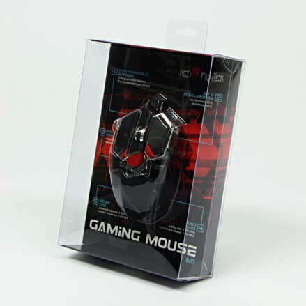RED FIGHTER Myš M1, 4000DPI, optická, 10tl., 1 kolečko, drátová USB, černá, herní