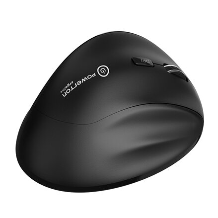 Powerton Myš CLOE, 1600DPI, 2.4 [GHz], optická, 6tl., bezdrátová, černá, 1 ks AA, ergonomická