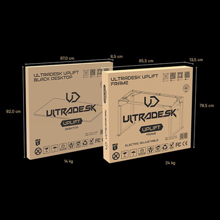 Pracovní stůl, elektricky nastavitelná výška, 160x75 cm, 72-118 cm, UPLIFT, s XXL podložkou pod myš, ULTRADESK