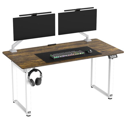 Pracovní stůl, elektricky nastavitelná výška, 160x75 cm, 72-118 cm, UPLIFT, s XXL podložkou pod myš, ULTRADESK