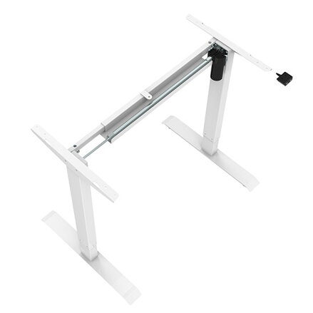 Pracovní stůl, elektricky nastavitelná výška, třešeň, 75x120cm, hloubka 500 mm, 100V-240V, bílý, 70 kg nosnost, ergo