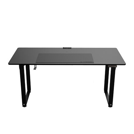 Pracovní stůl, elektricky nastavitelná výška, černá deska, 160X75 cm, 74-116 cm, UPLIFT, s XXL podložkou pod myš, ULTRADESK