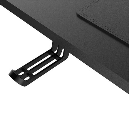 Pracovní stůl, elektricky nastavitelná výška, černá deska, 160X75 cm, 74-116 cm, UPLIFT, s XXL podložkou pod myš, ULTRADESK