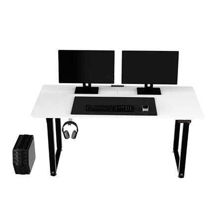 Pracovní stůl, elektricky nastavitelná výška, bílá deska, 160x75 cm, 74-116 cm, UPLIFT, s XXL podložkou pod myš, ULTRADESK