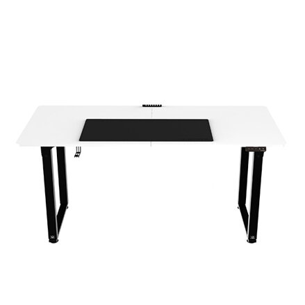 Pracovní stůl, elektricky nastavitelná výška, bílá deska, 160x75 cm, 74-116 cm, UPLIFT, s XXL podložkou pod myš, ULTRADESK