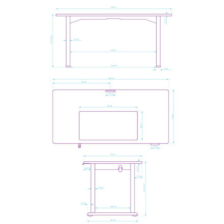 Pracovní stůl, elektricky nastavitelná výška, bílá deska, 160x75 cm, 74-116 cm, UPLIFT, s XXL podložkou pod myš, ULTRADESK