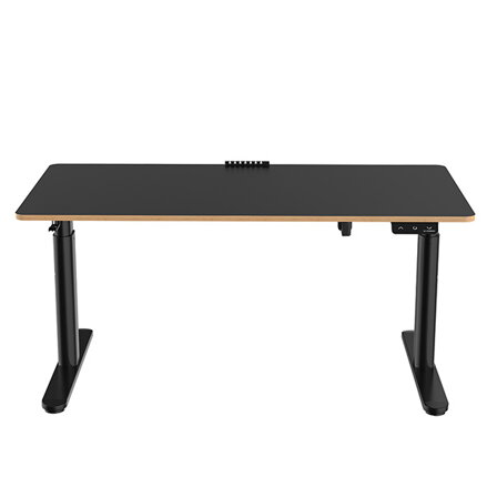 Dětský pracovní stůl, elektricky nastavitelná výška, černá deska, 120X60 cm, 55-81 cm, PULSAR, držák sluchátek, klip na kabely, UL