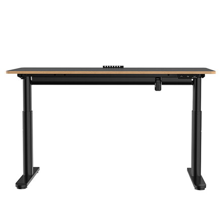 Dětský pracovní stůl, elektricky nastavitelná výška, černá deska, 120X60 cm, 55-81 cm, PULSAR, držák sluchátek, klip na kabely, UL