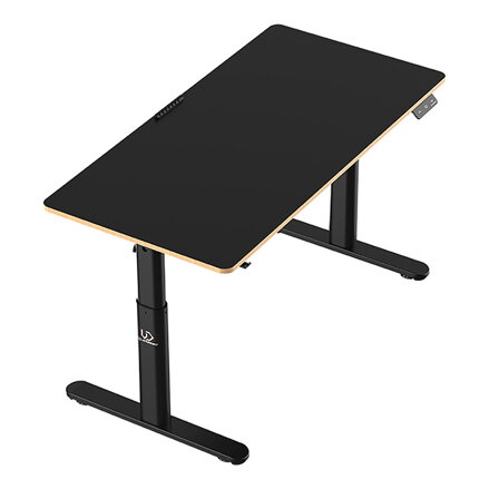 Dětský pracovní stůl, elektricky nastavitelná výška, černá deska, 120X60 cm, 55-81 cm, PULSAR, držák sluchátek, klip na kabely, UL
