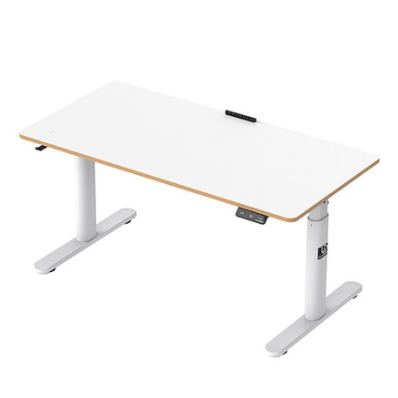 Dětský pracovní stůl, elektricky nastavitelná výška, bílá deska, 120X60 cm, 55-81 cm, PULSAR, držák sluchátek, klip na kabely, ULT