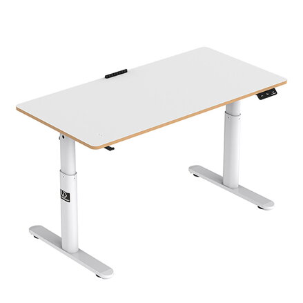 Dětský pracovní stůl, elektricky nastavitelná výška, bílá deska, 120X60 cm, 55-81 cm, PULSAR, držák sluchátek, klip na kabely, ULT