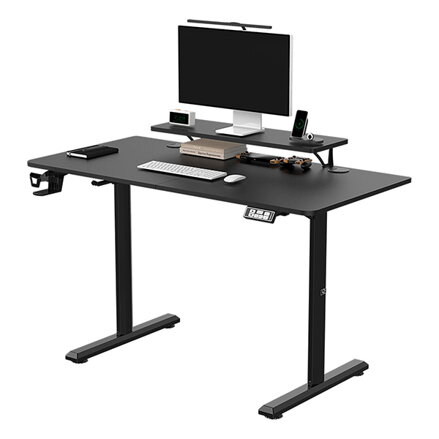 Pracovní stůl, elektricky nastavitelná výška, 120X60 cm, 72-117 cm, HIGHLANDER BLACK, černý, ULTRADESK