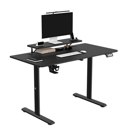 Pracovní stůl, elektricky nastavitelná výška, 120X60 cm, 72-117 cm, HIGHLANDER BLACK, černý, ULTRADESK