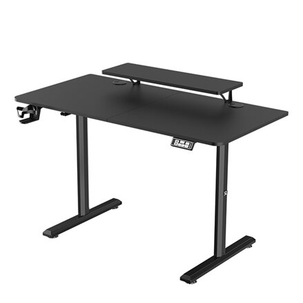 Pracovní stůl, elektricky nastavitelná výška, 120X60 cm, 72-117 cm, HIGHLANDER BLACK, černý, ULTRADESK