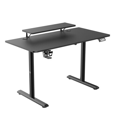 Pracovní stůl, elektricky nastavitelná výška, 120X60 cm, 72-117 cm, HIGHLANDER BLACK, černý, ULTRADESK