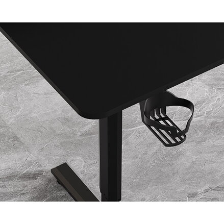 Pracovní stůl, elektricky nastavitelná výška, 120X60 cm, 72-117 cm, HIGHLANDER BLACK, černý, ULTRADESK
