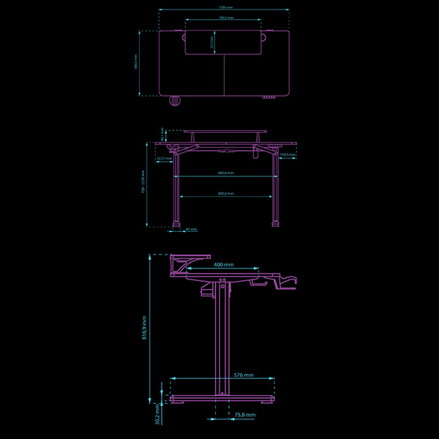 Pracovní stůl, elektricky nastavitelná výška, 120X60 cm, 72-117 cm, HIGHLANDER BLACK, černý, ULTRADESK