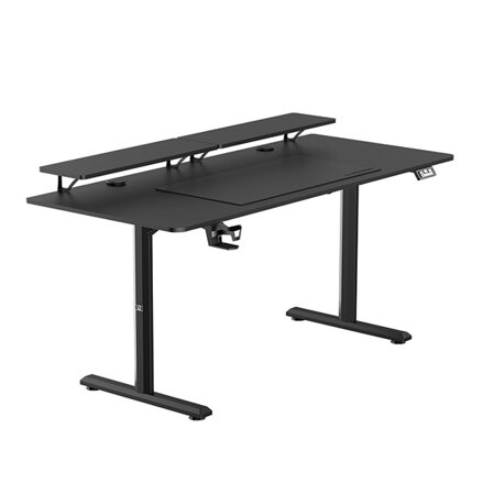 Pracovní stůl, elektricky nastavitelná výška, 160X70 cm, 72-117 cm, HIGHLANDER XXL BLACK, černý, ULTRADESK