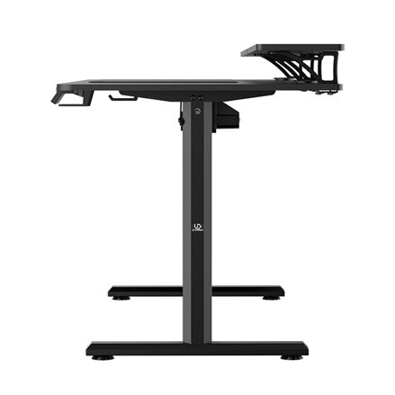 Pracovní stůl, elektricky nastavitelná výška, 160X70 cm, 72-117 cm, HIGHLANDER XXL BLACK, černý, ULTRADESK