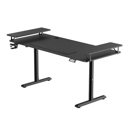 Pracovní stůl, elektricky nastavitelná výška, 160X70 cm, 72-117 cm, HIGHLANDER XXL BLACK, černý, ULTRADESK