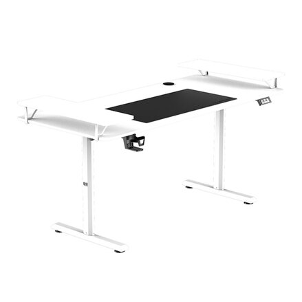 Pracovní stůl, elektricky nastavitelná výška, 160X70 cm, 72-117 cm, HIGHLANDER XXL WHITE, bílý, ULTRADESK