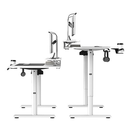 Pracovní stůl, elektricky nastavitelná výška, 160X70 cm, 72-117 cm, HIGHLANDER XXL WHITE, bílý, ULTRADESK