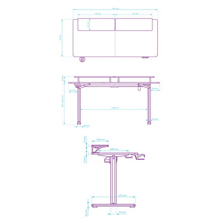 Pracovní stůl, elektricky nastavitelná výška, 160X70 cm, 72-117 cm, HIGHLANDER XXL BROWN, hnědý, ULTRADESK