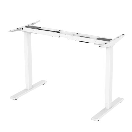 Rám stolu, elektricky nastavitelná výška, rozsah 500 mm, antikolizní systém, bílý, 100 kg nosnost, Powerton