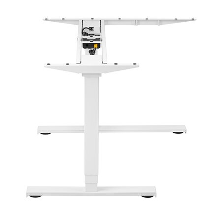 Rám rohového stolu, elektricky nastavitelná výška, organizér kabelů v balení, antikolizní systém, bílý, 125 kg nosnost, Powerton