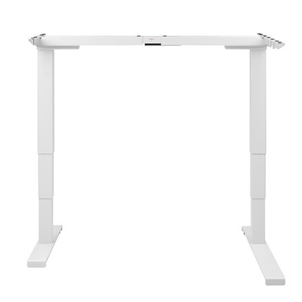 Rám rohového stolu, elektricky nastavitelná výška, organizér kabelů v balení, antikolizní systém, bílý, 125 kg nosnost, Powerton