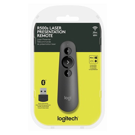 Prezentér R500s, 2.4Ghz+Bluetooth, šedá, Logitech