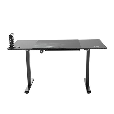 ULTRADESK Herní stůl LEVEL V2, 140x68cm, 72-117cm, elektricky nastavitelná výška, s XXL podložkou pod myš, držák sluchátek i nápoj