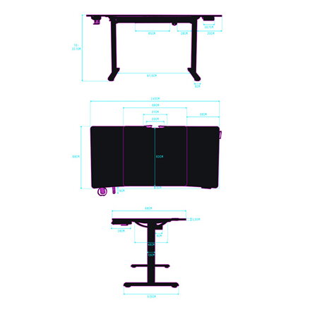 ULTRADESK Herní stůl LEVEL V2 GREEN, 140x68cm, 72-117cm, elektricky nastavitelná výška, s XXL podložkou pod myš, držák sluchátek i