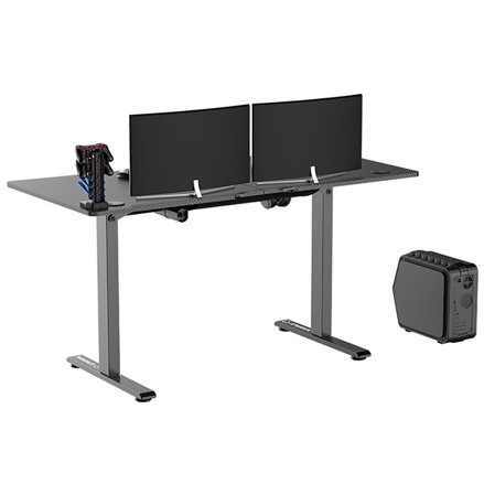 ULTRADESK Herní stůl LEVEL V2, 140x68cm, 72-117cm, elektricky nastavitelná výška, bez podložky